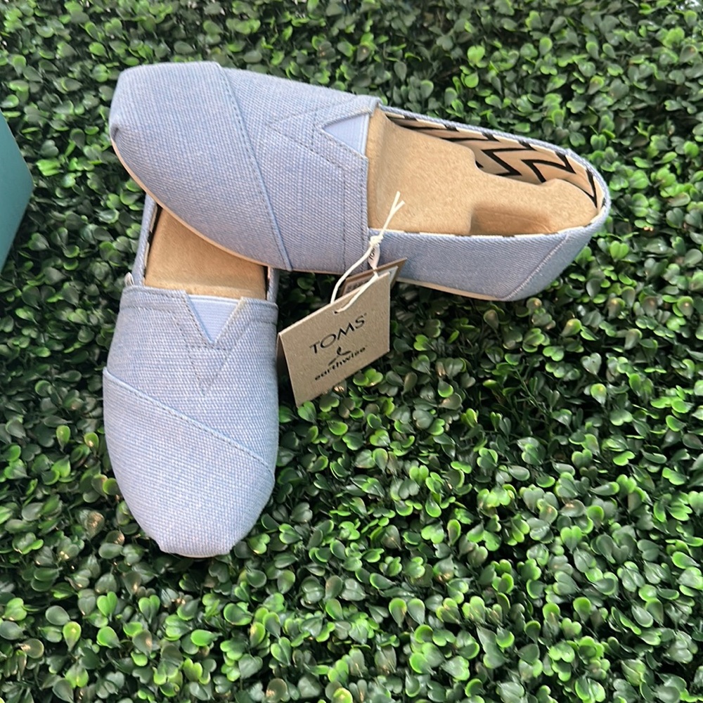Toms cool blue heritage canvas slip on shoe